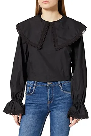 NA-KD Damska bluzka z kołnierzem oversize, , 32