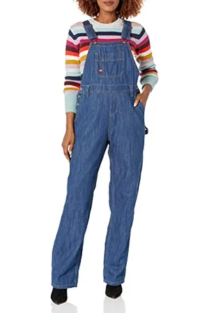 Dickies Damskie ogrodniczki w swobodnym stylu z prostymi nogawkami, Medium Stonewash, S