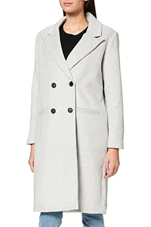 Object Damski płaszcz blezerowy OBJLINEA Coat NOOS Light Grey Melange, 40