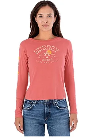Hurley Koszulka damska Country Perfect Crew Ls, czerwona (Mineral Red), XS, , XS