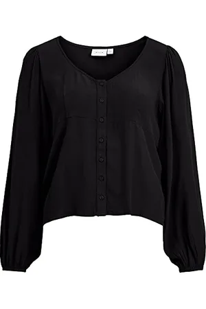 VILA Fini Long Sleeve V Neck T-shirt 40