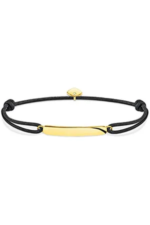 Thomas Sabo Bransoletka Little Secret Classic pozłacana, nylon czarny, 27 cm, LS115-848-11-L22V
