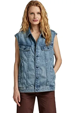 G-Star RAW Damska kurtka oversize Denim Vest Jacket, niebieska (Sun Faded air Force Blue B988-C947), M