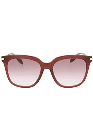 Alexander McQueen Damskie okulary przeciwsłoneczne Am0107S 003 55, czerwone (003/Burgundy/różowe)