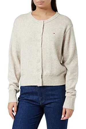 Tommy Hilfiger Damskie kardigany DW0DW13789, kamienny beżowy HTR