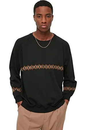 Trendyol Męska bluza - czarna - oversize, , XS