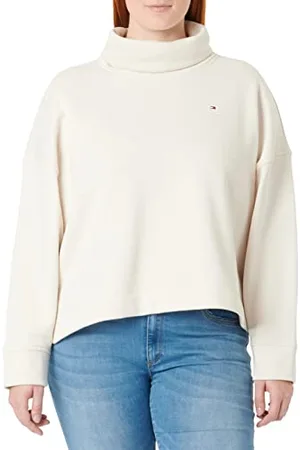 Tommy Hilfiger Damska luźna bluza Roll-Nk Pulowery, biały gołąb, M, , M