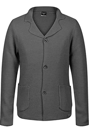 19V69 Italia Męska kurtka Joey Dark Grey z dzianiny, szara, XXL (opakowanie 8 sztuk), , XXL