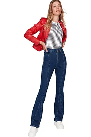 Trendyol Damskie jeansy Flare, granatowe, 34, , 60
