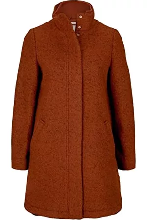 TOM TAILOR Damski płaszcz wełniany, 27549 - Bursztynowy melanż brązowy, XS