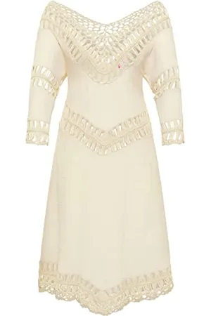 IZIA Sukienka damska, biała wełna, XL/XXL, , XL-XXL