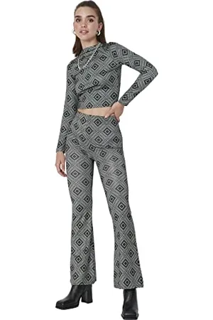 Trendyol Damskie spodnie z rozkloszowanymi nogawkami z wysokim stanem, , XS