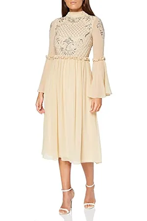 Frock and Frill Damska sukienka Carita zdobiona Midi specjalna okazja, , 32 PL