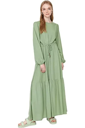 Trendyol Damska skromna sukienka maxi smock regularna tkana skromna sukienka, , 62