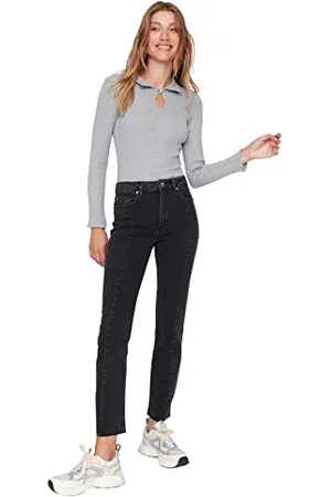 Trendyol Damskie jeansy Flare, czarne, 34, , 60