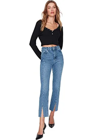 Trendyol Damskie jeansy Bootcut & Flared Blue, 36, , 62