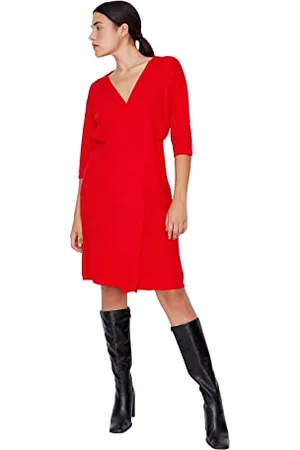 Trendyol Damska sukienka z dzianiny midi, , M