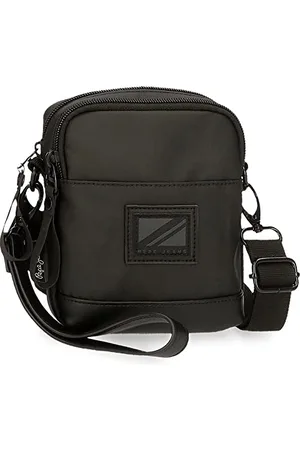 Pepe Jeans Hoxton Torba na ramię 2 przegrody Czarny 12x15x3,5 cm poliester i PU, , Talla única, Torba na ramię dwie komory