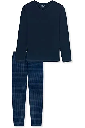 Schiesser Herren Schlafanzug Set Shirt und Hose lang - Nachtwäsche