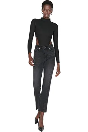 Trendyol Damskie jeansy Bootcut & Flared Black, 36, , 62