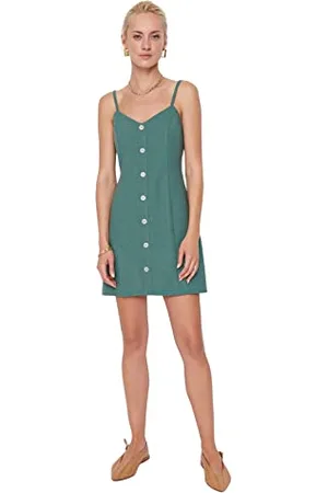 Trendyol Damska sukienka mini Shift, zielona, 38, , 64