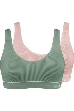 Nur Die Retro biustonosz 2-pak sportowy bez fiszbin wyściełany Bratlette damski, , 40-42