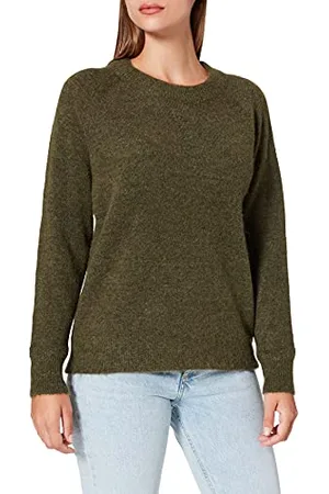 SELECTED BLACK Damski sweter Slflulu Ls Knit O-Neck B Noos, Kalamata/Detale: melanż, L