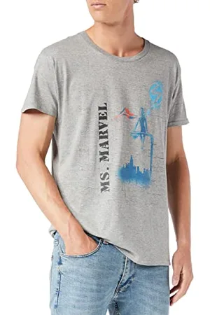 Marvel UXMISSMTS006 T-Shirt, Melange Grey, S Mężczyźni, , S