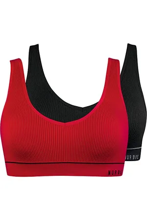 Nur Die Retro biustonosz 2-pak sportowy bez fiszbin wyściełany Bratlette damski