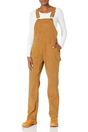 Dickies Damskie kombinezony na szelkach z podwójnym przodem, Płukana brązowa kaczka, XS