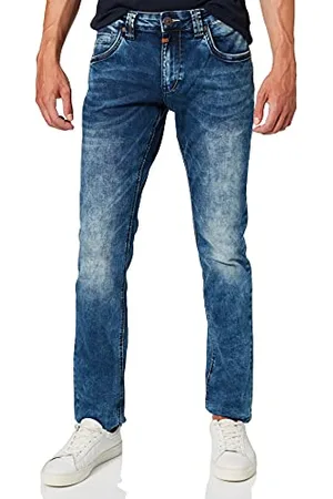 Timezone Męskie dżinsy Eduardotz Slim, niebieski (White Aged Wash 3201), 30W / 32L