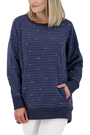 alife kickin Alife and Kickin HelenAK B Crewneck damski sweter z okrągłym dekoltem, bluza XS-XXL, morski melanż, , XS