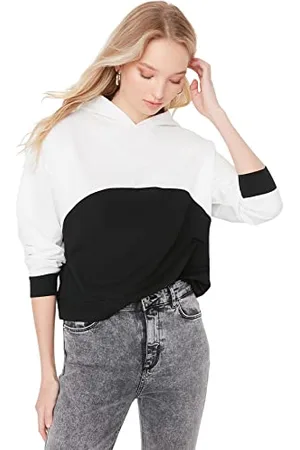 Trendyol Damska bluza z dzianiny z kapturem, , XL