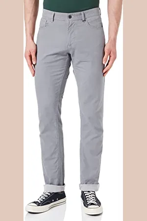 Camel Active Męskie Spodnie Bawełniane Regular Fit Houston, Szary Ze Wzorem, 31W / 32L