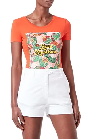 Moschino Damskie szorty z wysokim stanem, elastyczne lyocell gabardyna, , 40