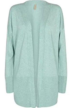 soyaconcept Womens SC-Dollie 523 Long Open Front Knit Cardigan Kardigan z dzianiny, Green Haze Melange, S