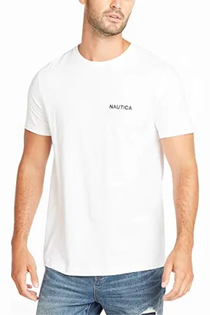 Nautica Męska koszulka z krótkim rękawem i okrągłym dekoltem, , XL