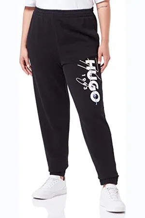 HUGO BOSS Damskie spodnie Najogger_2, dżersej, czarne1, luźny krój