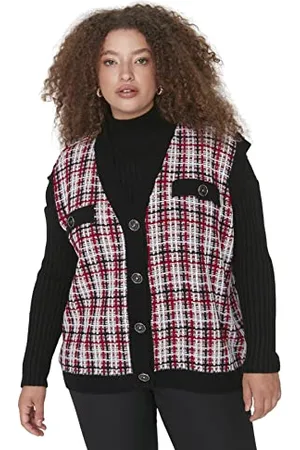 Trendyol Damska spódnica z dekoltem w serek, w kratkę, różne kolory, XL, , XL
