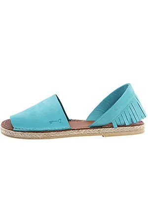 Titi Couture Damskie klasyczne płaskie sandały na platformie, Niebieski Atlantic Blue Atlantic Blue, 40.5 EU