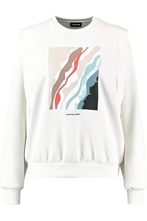 Taifun Damski t-shirt 171027-16132, wzór offwhite 34