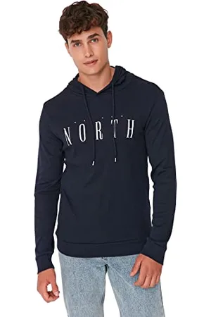Trendyol Męska koszulka z dzianiny Slim Standard Hood, , S