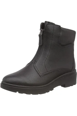Clarks Damskie buty Calla Zip Fashion Boot, Black Leather, 40 EU