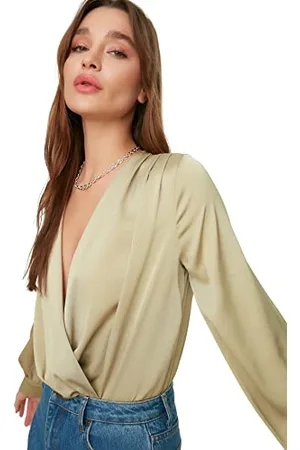 Trendyol Damskie jednolite tkane body, , 64