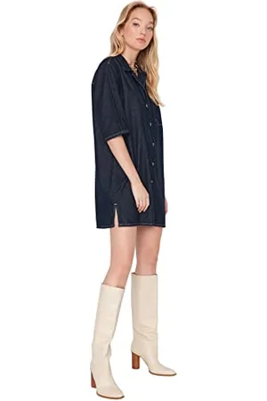 Trendyol Damska sukienka mini bodycon dekolt w serek, , 42
