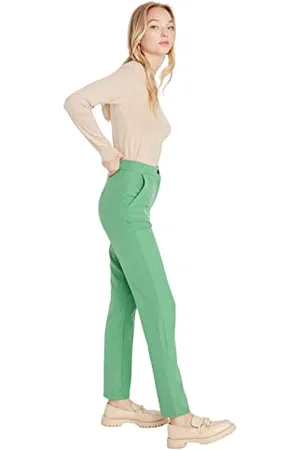 Trendyol Proste spodnie damskie, zielone, 42, , 68