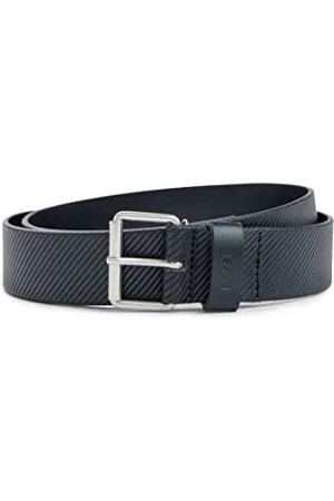 HUGO BOSS Męski pasek z klamrą Jott-Cut Sz35 ze skóry strukturalnej z uchwytem na logo, , 100 cm