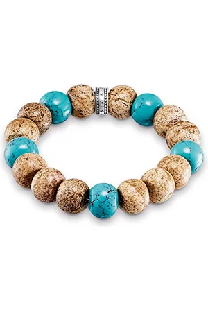Thomas Sabo Bransoletka damska Power Bracelet Afryka 925 srebro turkus jasper - A1582-355-7, 16,00 cm, Kamienie szlachetne; srebro, Turkusowy