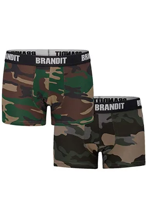 Brandit Bokserki z logo, 2 sztuki, różne kolory moro, , M
