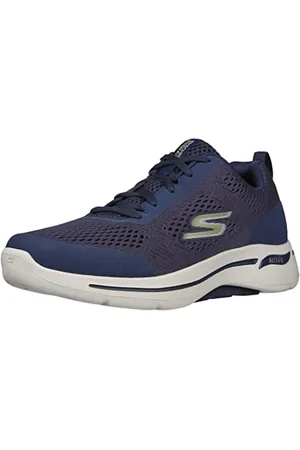 Skechers Męskie buty Gowalk Arch Fit - sportowe buty do chodzenia z chłodzoną powietrzem pianką, Granatowy, złoty, 9 UK X-Wide